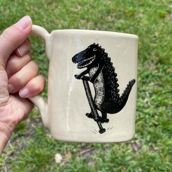 Motivational Mug - Alligator On Pogo Stick